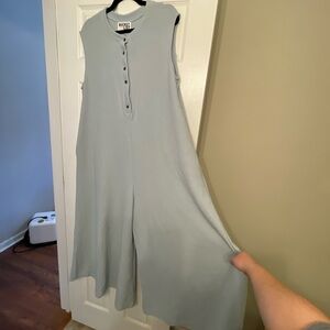 Sleeveless Light Blue Wide Leg Romper - Size XL